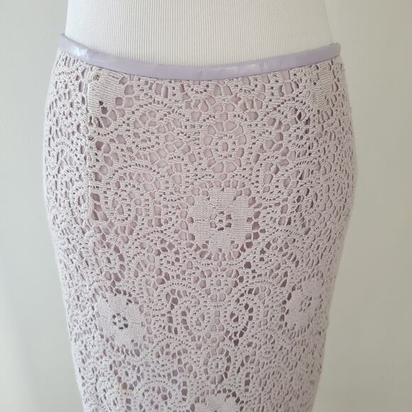 Burberry London Lace Pencil Skirt Light Purple Spring Easter Women 6 - Picture 4 of 13